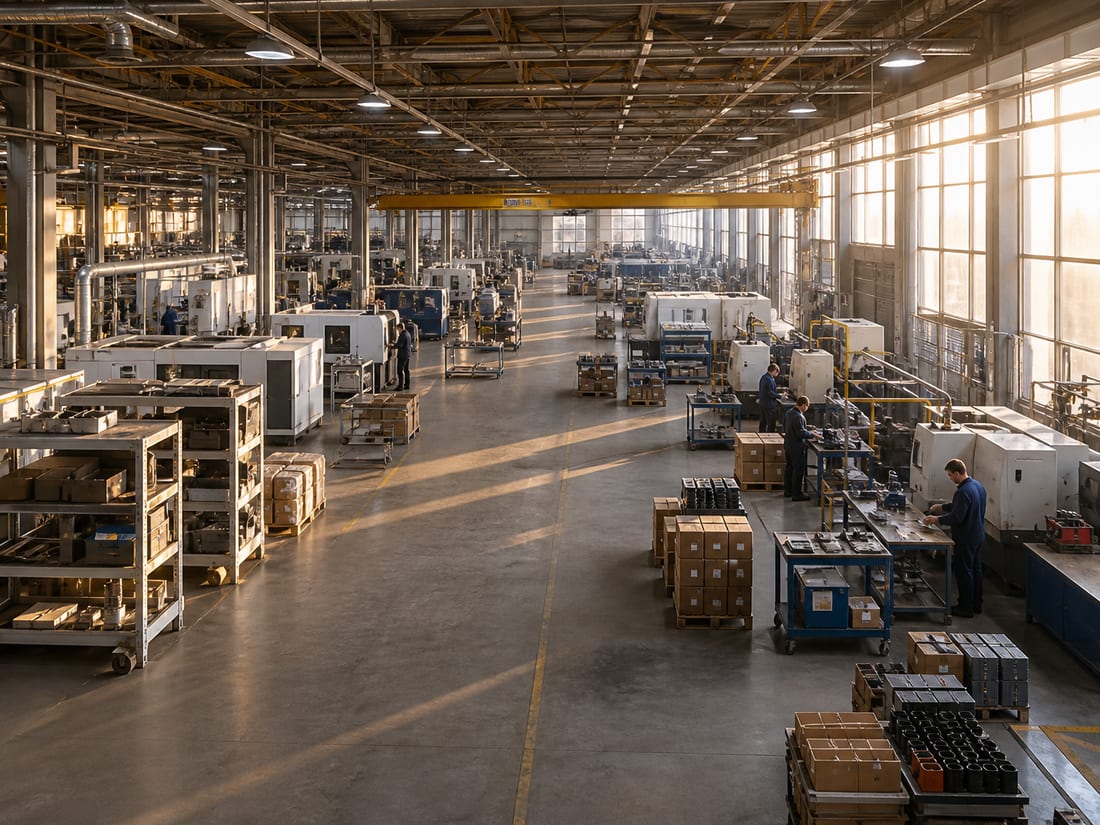 Production floor of a privately held lower middle market company